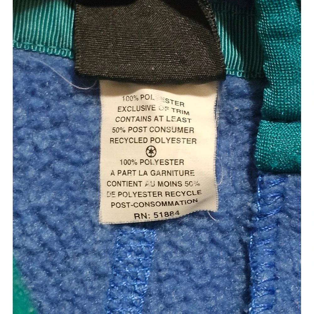 Vintage Patagonia Synchilla Fleece Bunting‎ Blue 12M Snowsuit Booties Mittens